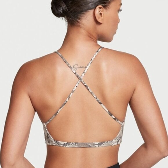 Victoria's Secret / High Neck Sport Bra / Natural Lizard - Picture 2 of 5